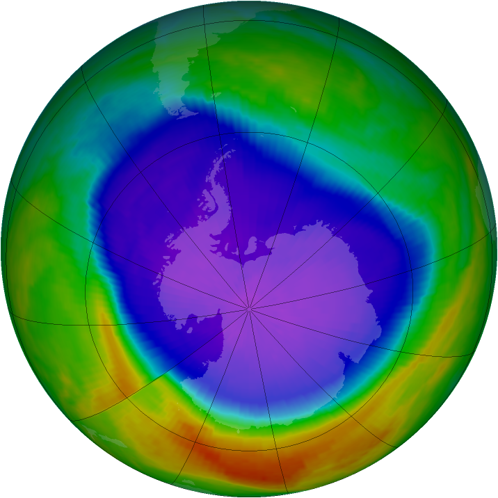 Antarctic ozone map for 30 September 1998
